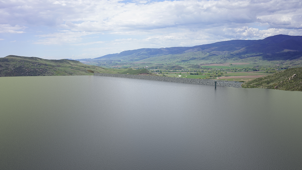 rendering of Glade Reservoir as part of NISP