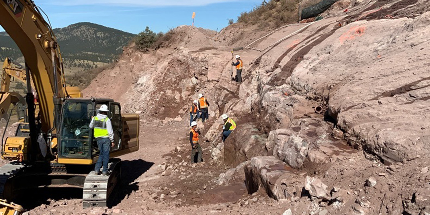 Foundation cleaning on the right abutment at Chimney Hollow Reservoir