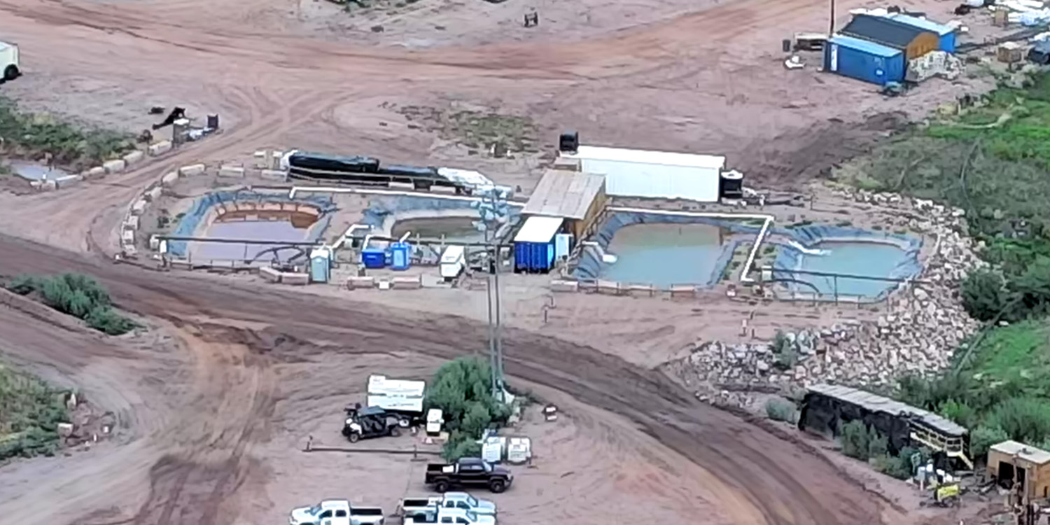 Four water treatment ponds on site