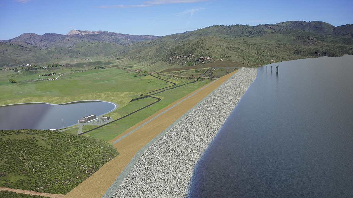 rendering of Glade Reservoir as part of NISP