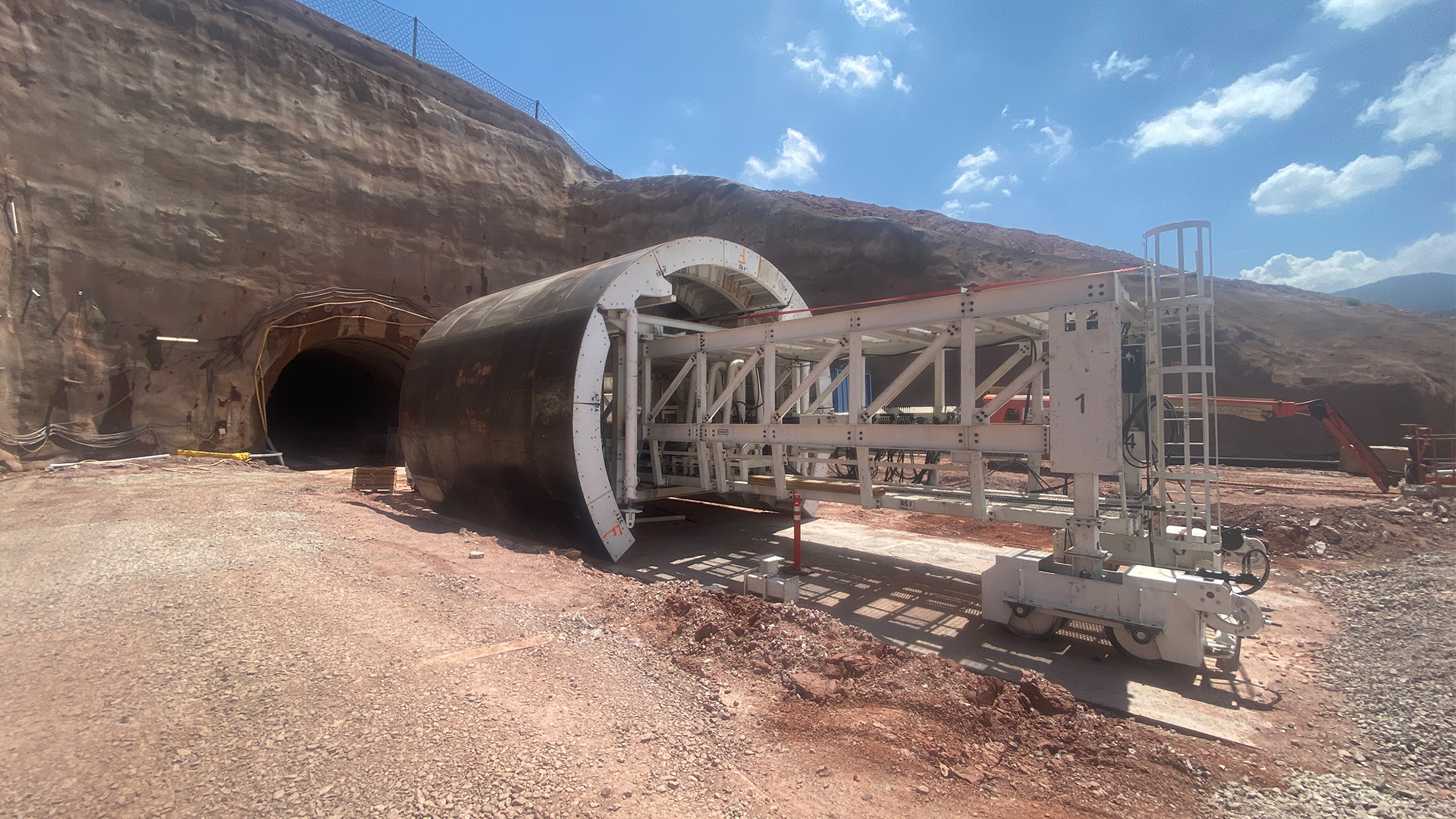 Tunnel liner form at Chimney Hollow