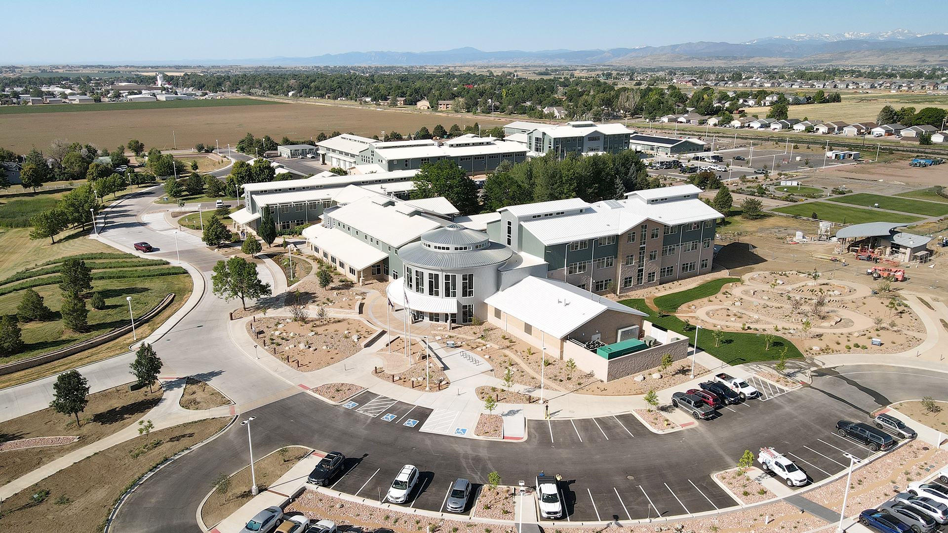 Aerial overview of Northern Water Berthoud campus in June 2024