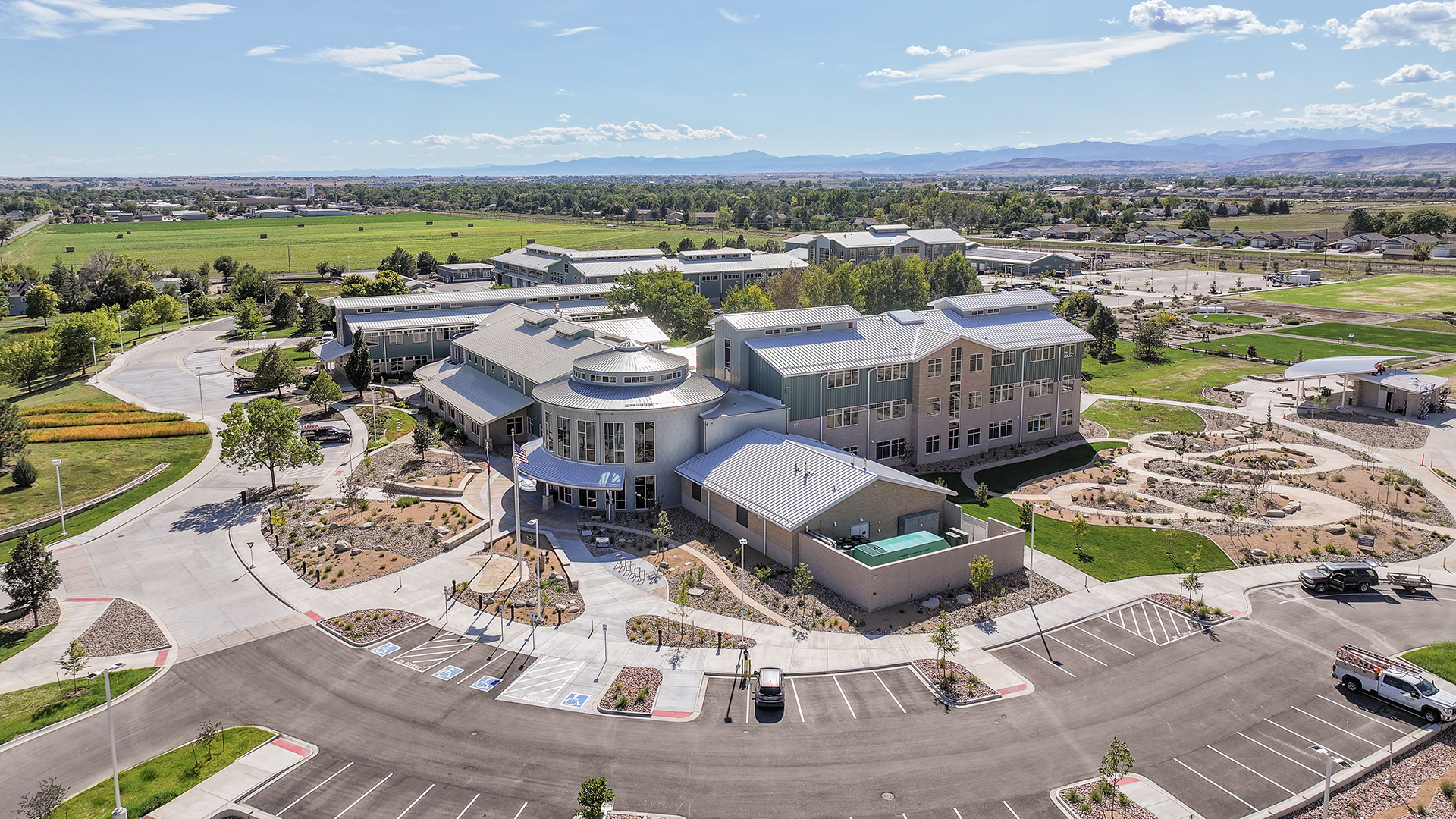 Aerial overview of Northern Water Berthoud campus in June 2024