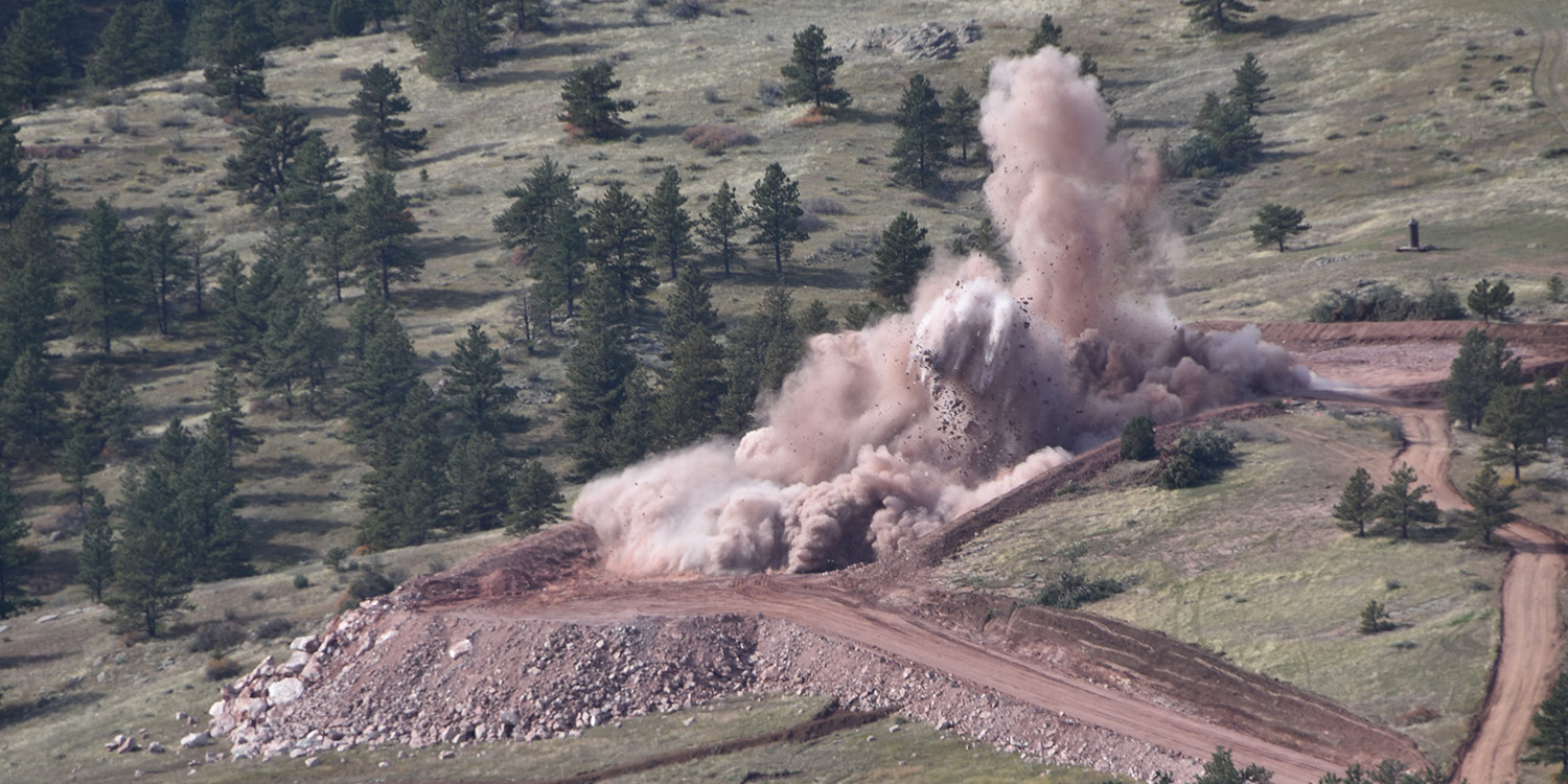 Blast at Chimney Hollow. 