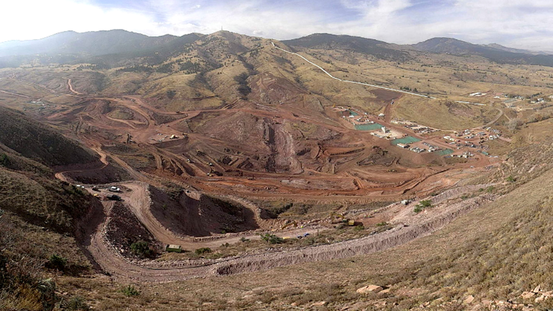 Panoramic view of the work at Chimney Hollow Reservoir on Nov. 9, 2021.