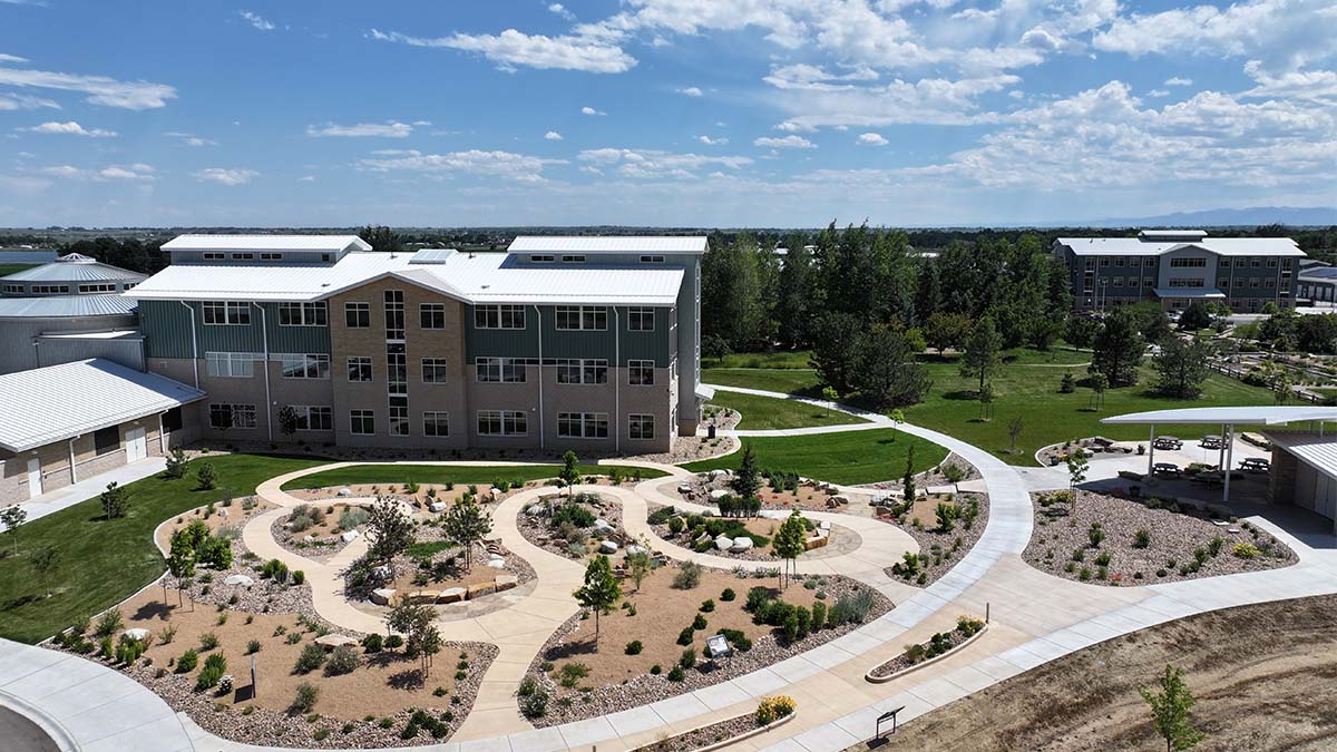 Berthoud campus oxbow with Building A in background