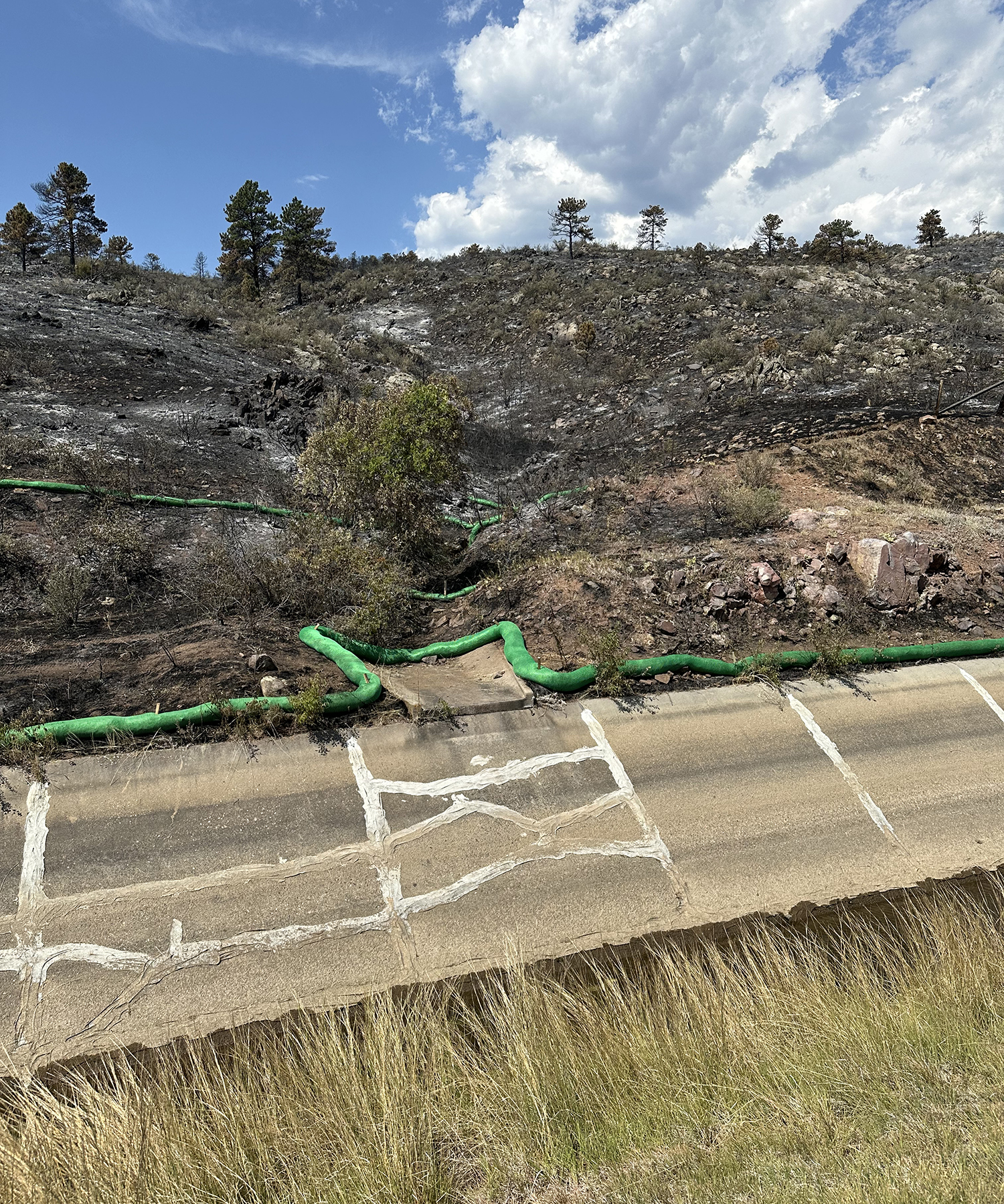 Wattles were placed along the Hansen Feeder Canal post the Alexander Mountain Fire. 